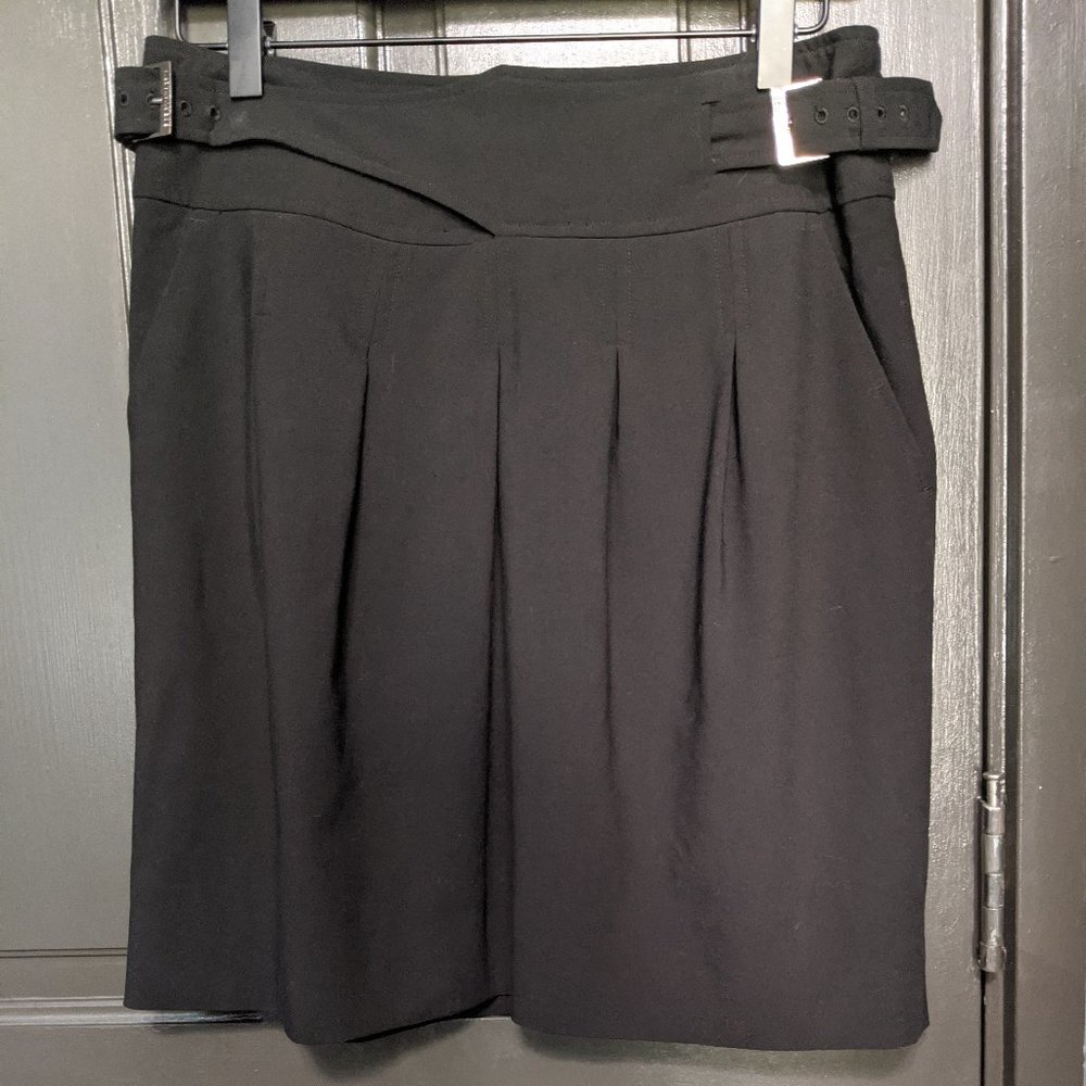 BCBGMaxAzria Black Belted Mini Skirt